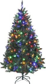 HOMCOM Árvore de Natal 180 cm com Luzes LED 9 Modos de Iluminação 802 Ramos e Neve Artificial Verde | Aosom Portugal