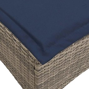 3 pcs conjunto sofás de jardim com almofadões em L vime PE