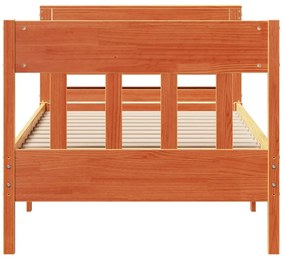 Cama sem colchão 90x200 cm pinho maciço castanho-mel
