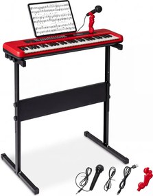 Teclado de piano de 61 teclas para crianças – Brinquedo musical, piano digital educativo com suporte ajustável, microfone e suporte para partituras ve