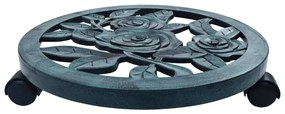 Suportes com rodas para plantas 6 pcs 38 cm plástico verde
