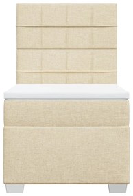 Cama com molas/colchão 90x190 cm tecido cor creme