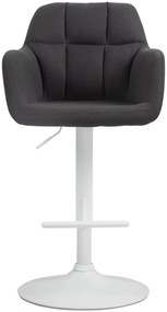 Banco de bar Natoma em tecido e com estrutura branca 57 x 97-118 x 59 cm Preto