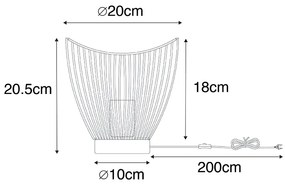 Candeeiro de mesa moderno preto 20cm - PUA Design,Moderno