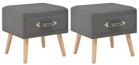 Mesas-de-cabeceira 2 pcs 40x35x40 cm tecido cinzento-escuro
