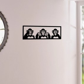 Acessório Decorativo de Parede Metal-493 – Preto – 50 x 18 cm