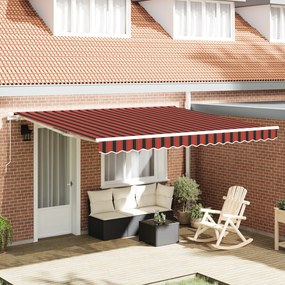 vidaXL Toldo Retrátil Manual Laranja e Marron 400x300 cm
