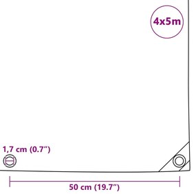 Lona 650 g/m² 4x5 m branco