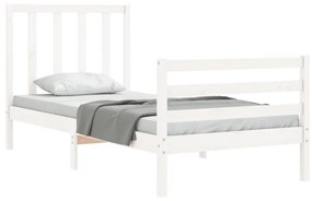 Estrutura de cama com cabeceira 90x200 cm madeira maciça