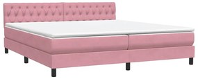 Cama com molas/colchão rosa 180x220 cm veludo