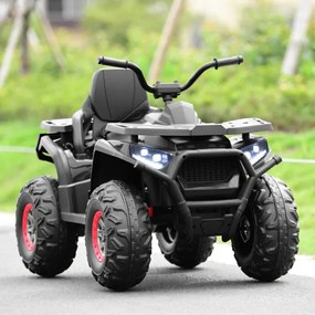 Moto 4 Elétrico Infantil com Luzes LED 2 Velocidades Música e Assento Confortável Carga 50kg Preto