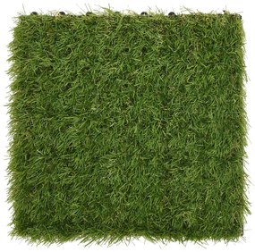 Ladrilhos de relva artificial 11 pcs 30x30 cm verde