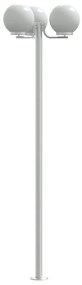 Candeeiro de chão para exterior 2 pcs 215 cm aço inox. prateado