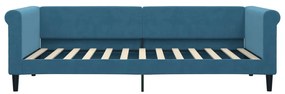 Sofá-cama com colchão 90x200 cm veludo azul