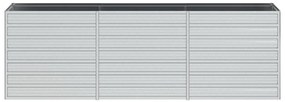 Canteiro elevado de jardim 240x40x77cm aço galvanizado prateado