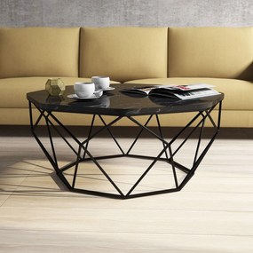 Mesa de Centro Diamond – Preto – 90x38x90 cm