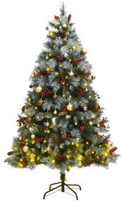 vidaXL Árvore Natal artificial articulada c/ 300 luzes LED+bolas 210cm