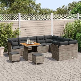 vidaXL Conjunto de Sofá de Jardim 12 pcs Cinzeto 80 x 80 x 71 cm
