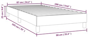 Estrutura de cama 90x190 cm tecido cinza-acastanhado