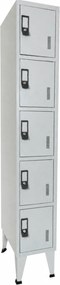 Cacifo Metálico Simples 5 Compartimentos Cinza 1900×300×500 mm com Chave - Standard