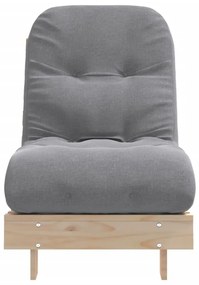 Sofá-cama futon com colchão 60x206x11 cm madeira pinho maciça
