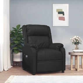 vidaXL Poltrona reclinável elétrica couro artificial preto