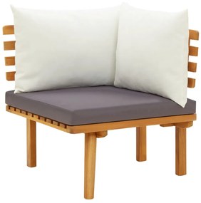 8 pcs conjunto lounge de jardim com almofadões acácia maciça