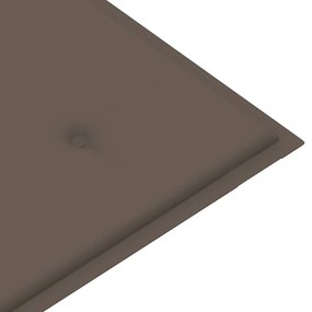 Banco jardim c/ almofadão cinza-acastanhado 112 cm teca maciça