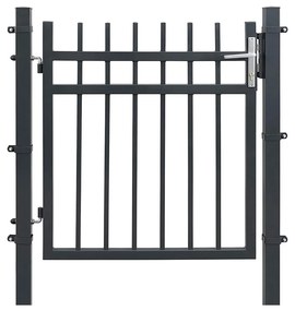 Cancela de jardim galvanizada em ferro com fechadura e puxador. | SONGMICS | Cinzento | GGD350G.