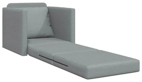 Sofá-cama de Chão 2 em 1 Cinza-claro 74x77x81 cm Tecido