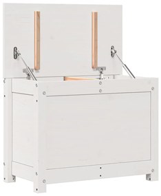 Caixa de arrumação 60x32x45,5 cm madeira de pinho maciça branco