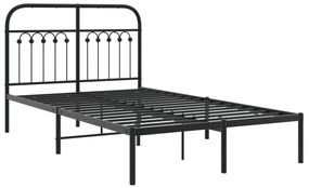 Estrutura de cama com cabeceira 120x190 cm metal preto