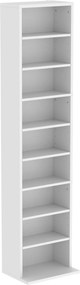 HOMCOM Estante de CD/DVD, 9 níveis, estante vertical estreita com 6 prateleiras ajustáveis, para 260 CDs, Branco | Aosom Portugal