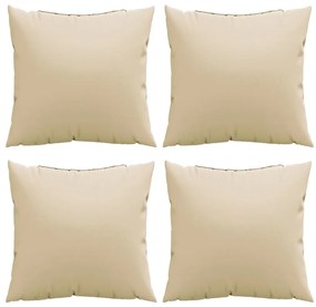 Almofadas de sofá 4 pcs 40x40 cm tecido bege
