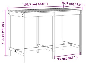 7 pcs conjunto de bar para jardim madeira de douglas maciça