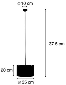 Candeeiro suspenso moderno preto abajur amarela 35cm - COMBI Moderno