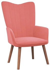 327659 vidaXL Cadeira de descanso veludo rosa