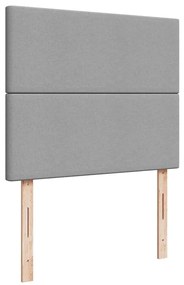 Cama boxspring com colchão 120x190 cm tecido cinzento-claro