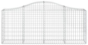 Cestos gabião arqueados 2 pcs 200x30x80/100cm ferro galvanizado