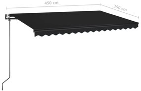 Toldo retrátil automático 450x350 cm antracite