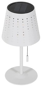 Candeeiro de mesa exterior branco com LED recarregável e solar com 3 níveis de luminosidade - Ferre