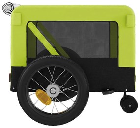 Reboque de bicicleta p/ animais tecido oxford/ferro verde/preto