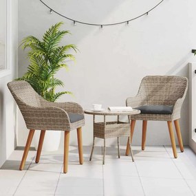 vidaXL Cadeira de Jardim 2 pcs Preto 55 x 62,5 x 82cm vime PE