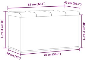 Banco de arrumação 82x42x45 cm derivados madeira madeira velha