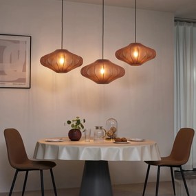 Candeeiro suspenso Japandi castanho 50cm 3-luzes - Plu Japandi