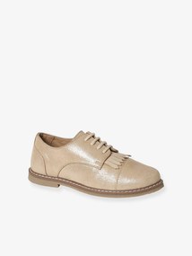 Oferta do IVA - Derbies júnior, com franjas e atacadores, em pele dourado
