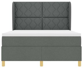 Cama Box com Colchão vidaXL Cinza Escuro 140x200 cm Tecido