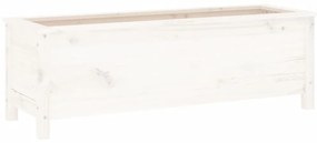 Canteiro elevado de jardim 119,5x40x39 cm pinho maciço branco