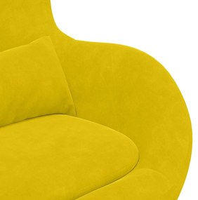 Cadeira de Ovo vidaXL Veludo Amarelo