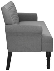 Banco com encosto 120x62x75,5 cm tecido cinzento-escuro